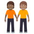 🧑🏾‍🤝‍🧑🏽 people holding hands: medium-dark skin tone, medium skin tone display on JoyPixels